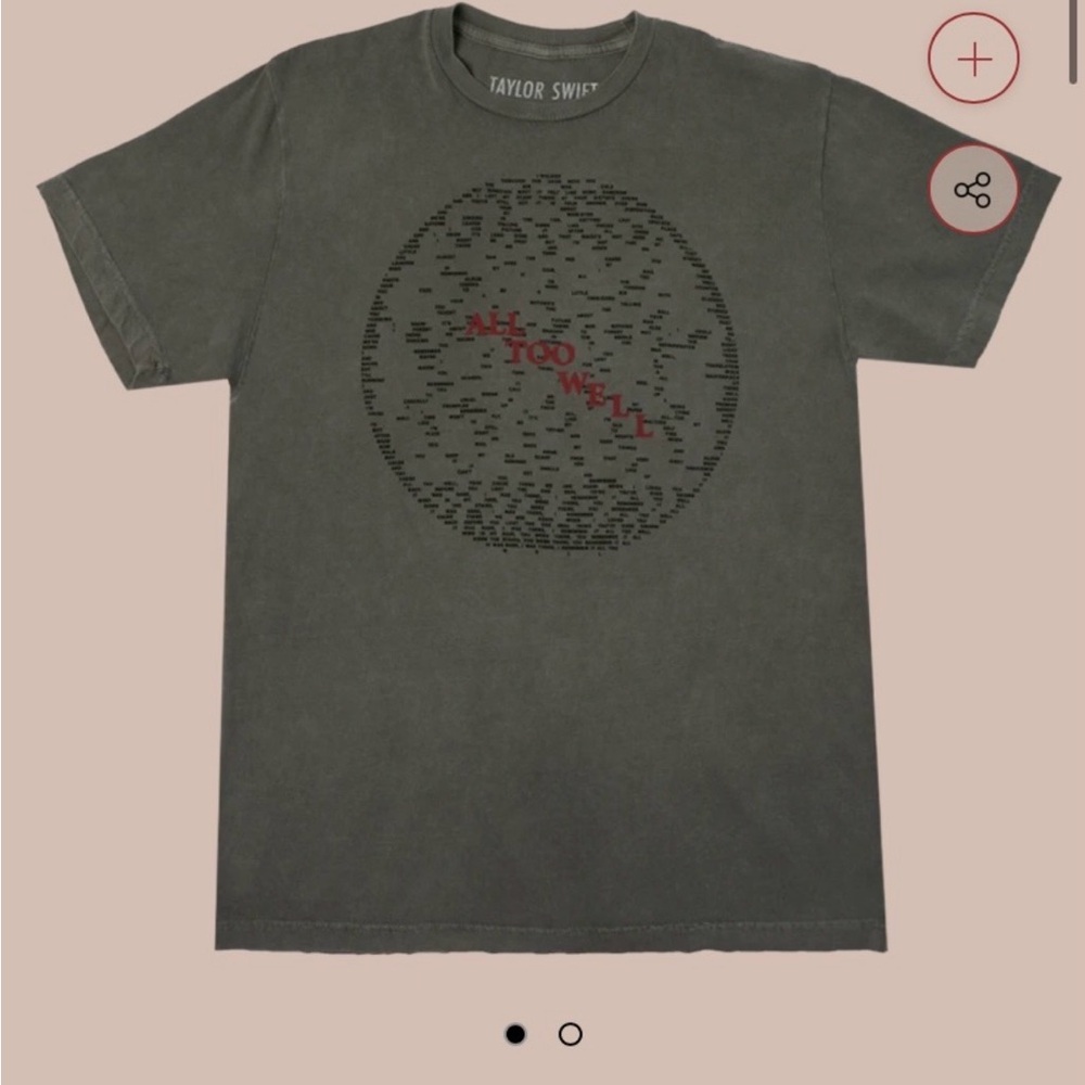 Taylor Swift “All Too Well” Lyric Grey Short Sleeve Tee - RARE - Size L